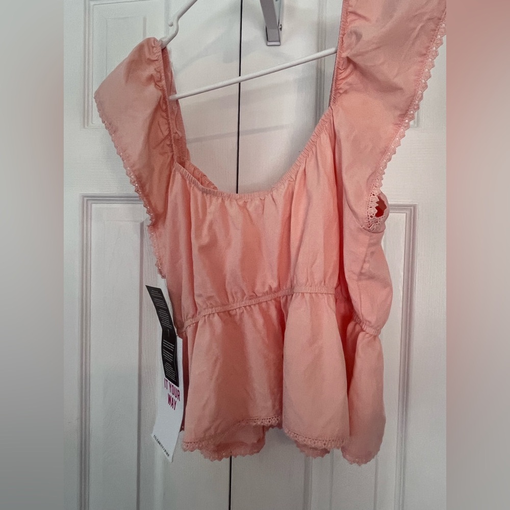 Celebrity Pink Peach Ruffle Top